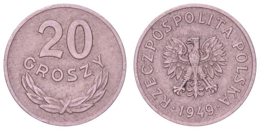 POLAND 20 groszy 1949 VF