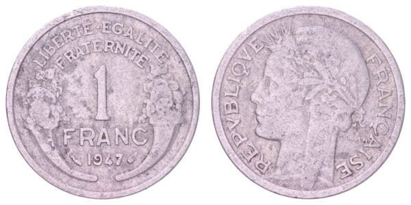 FRANCE 1 franc 1947 VF-