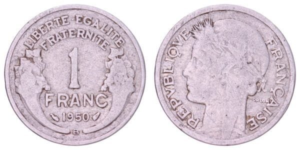 FRANCE 1 franc 1950B VF-