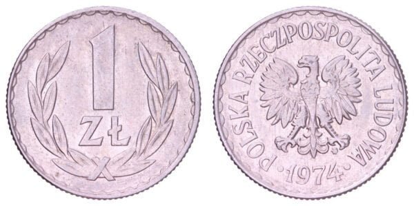 POLAND 1 zloty 1974 VF