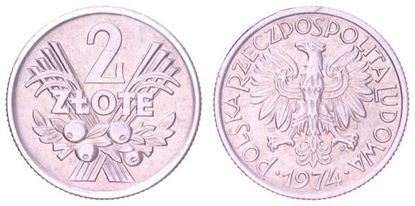 POLAND 2 zlote 1974 XF