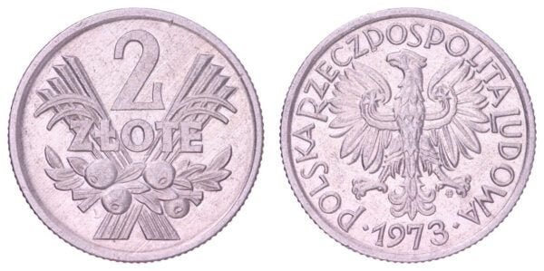 POLAND 2 zlote 1973 XF