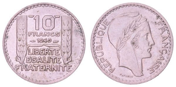 FRANCE 10 francs 1949 XF