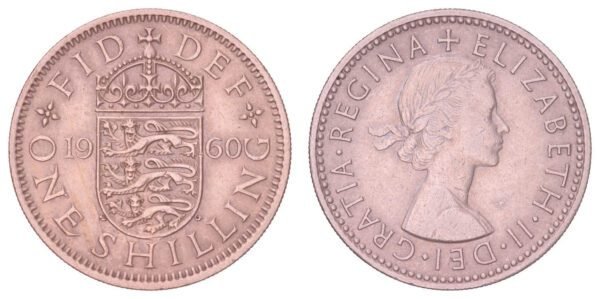 GREAT BRITAIN 1 shilling 1960 / English Shield / VF+