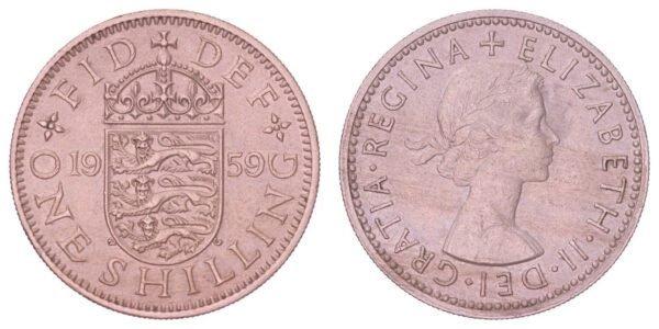 GREAT BRITAIN 1 shilling 1959 / English Shield / VF+