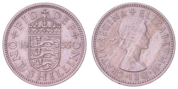 GREAT BRITAIN 1 shilling 1955 / English Shield / VF+