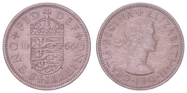 GREAT BRITAIN 1 shilling 1966 / English Shield / VF+