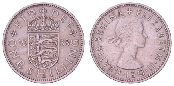 GREAT BRITAIN 1 shilling 1958 / English Shield / VF+