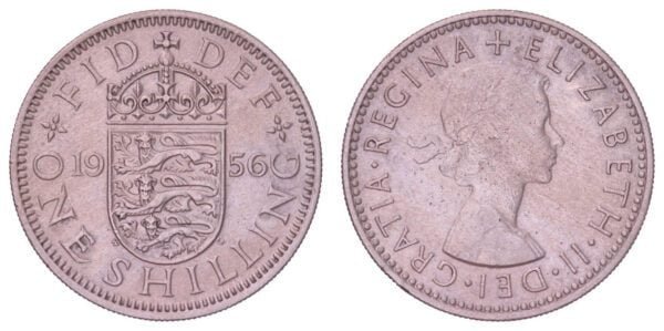 GREAT BRITAIN 1 shilling 1956 / English Shield / VF+