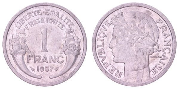 FRANCE 1 franc 1957 VF+