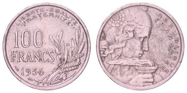 FRANCE 100 francs 1956B VF