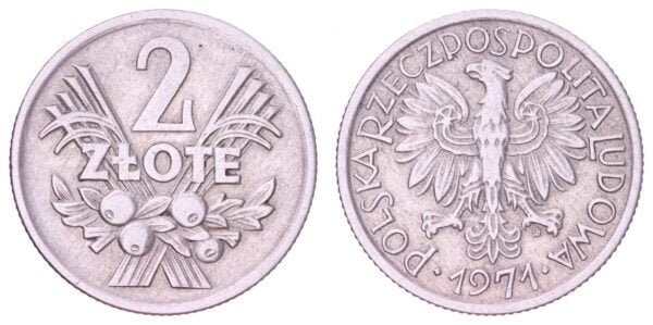 POLAND 2 zlote 1971 VF