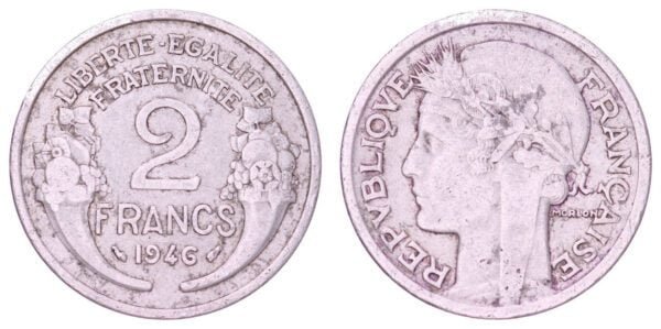 FRANCE 2 francs 1946 VF