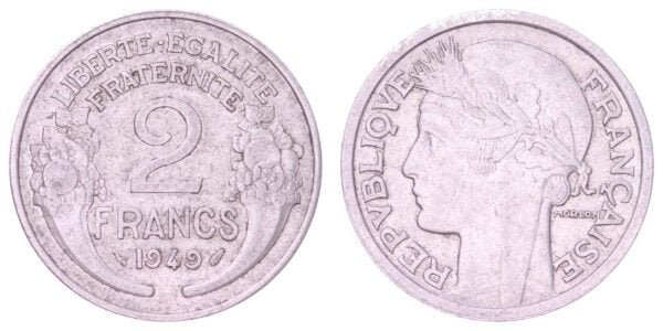 FRANCE 2 francs 1949 VF