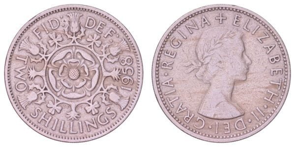 GREAT BRITAIN 2 shillings 1958 VF