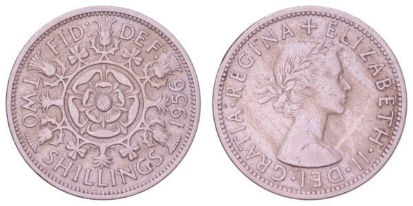 GREAT BRITAIN 2 shillings 1956 VF