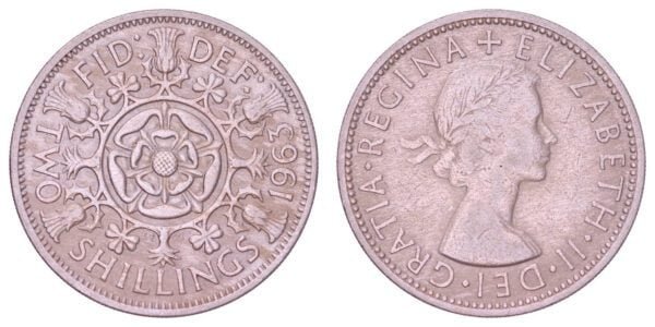 GREAT BRITAIN 2 shillings 1963 VF