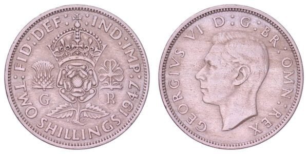 GREAT BRITAIN 2 shillings 1947 VF