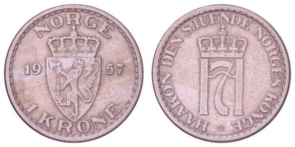 NORWAY 1 krone 1957 VF