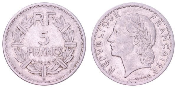 FRANCE 5 francs 1946B VF