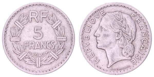 FRANCE 5 francs 1946 VF