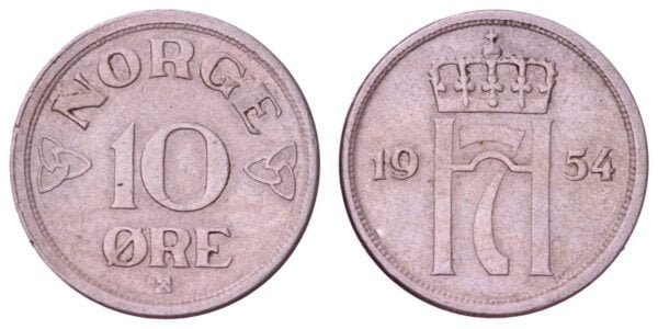 NORWAY 10 ore 1954 VF
