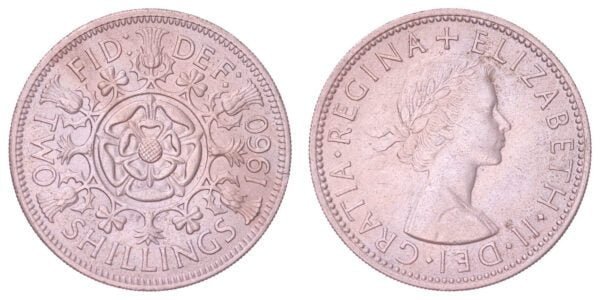 GREAT BRITAIN 2 shillings 1960 XF