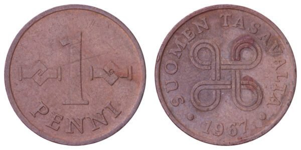 FINLAND 1 penni 1967 VF