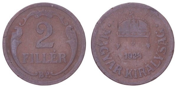 HUNGARY 2 filler 1928 VF