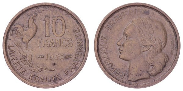 FRANCE 10 francs 1950B VF