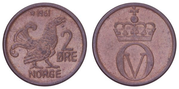 NORWAY 2 ore 1961 VF