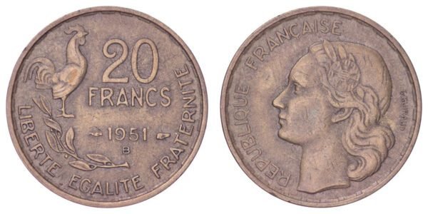 FRANCE 20 francs 1951B VF