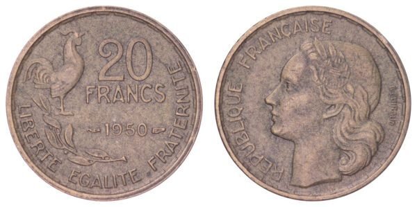 FRANCE 20 francs 1950 VF