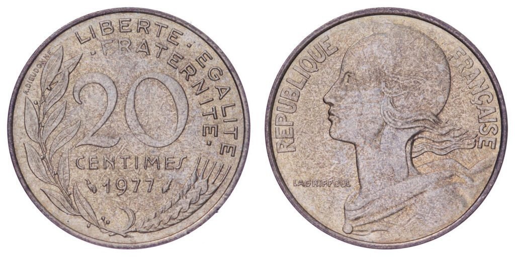 FRANCE 20 centimes 1977 UNC-