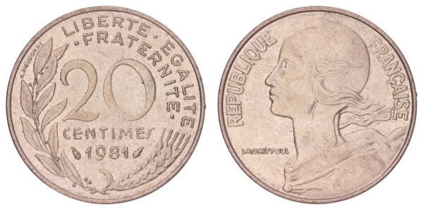 FRANCE 20 centimes 1981 XF+