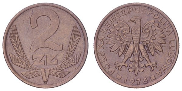 POLAND 2 zlotych 1976 XF