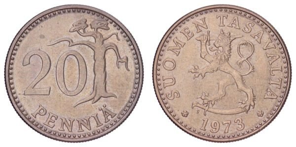 FINLAND 20 pennia 1973 XF