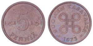 FINLAND 5 pennia 1973 VF+
