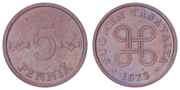 FINLAND 5 pennia 1973 VF+