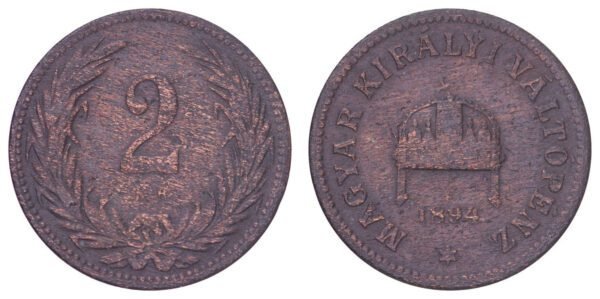 HUNGARY 2 filler 1894 VF-