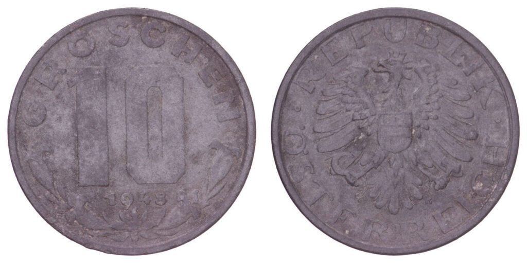 AUSTRIA 10 groschen 1948 VF-
