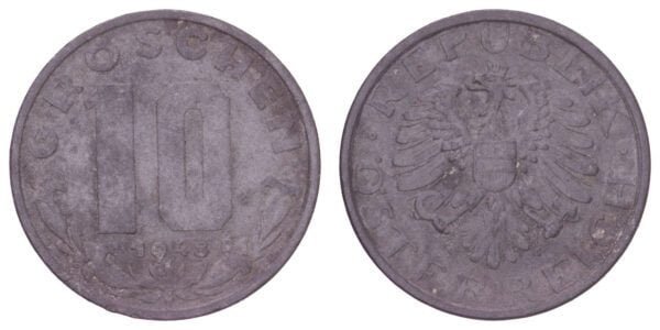 AUSTRIA 10 groschen 1948 VF-