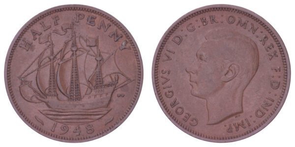 GREAT BRITAIN 1/2 penny 1948 VF