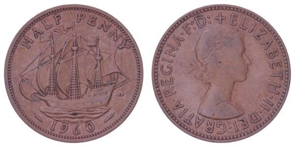 GREAT BRITAIN 1/2 penny 1960 VF