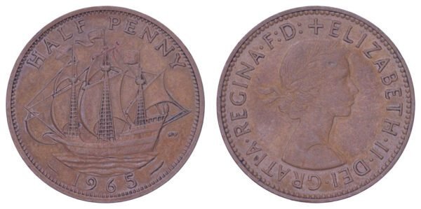 GREAT BRITAIN 1/2 penny 1965 VF