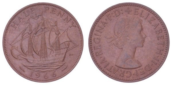 GREAT BRITAIN 1/2 penny 1966 VF