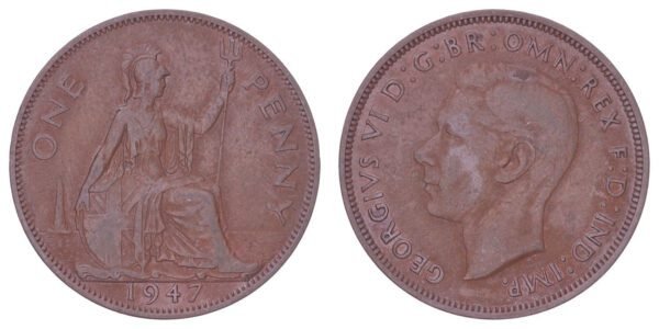 GREAT BRITAIN 1 penny 1947 VF