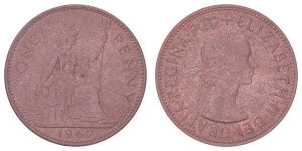 GREAT BRITAIN 1 penny 1967 VF
