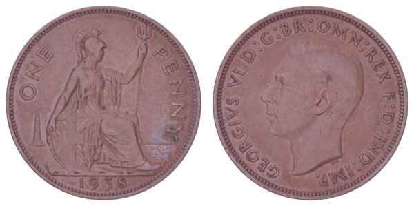GREAT BRITAIN 1 penny 1938 VF+