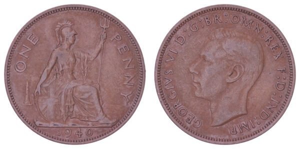 GREAT BRITAIN 1 penny 1940 VF+